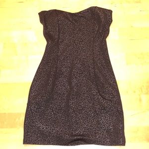 NWT short dress black silver animal print small